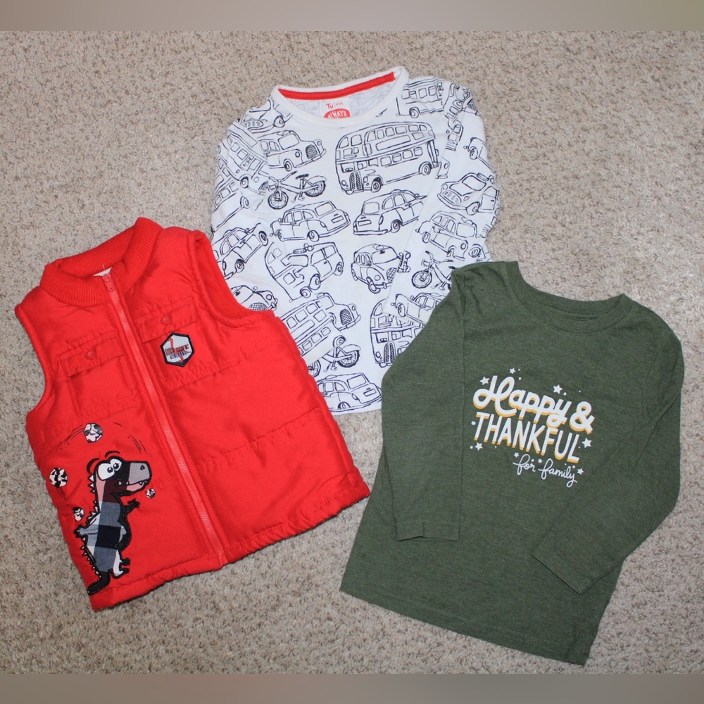 Toddler Boy 3T Vest and Long Sleeve Shirt Bundle